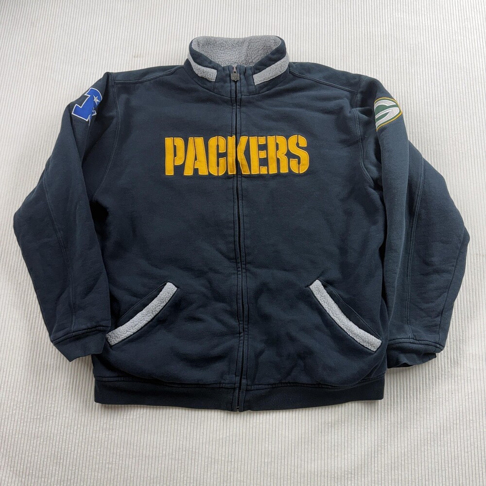 Green Bay Packers Jacket Mens Large Blue NFL Football NFL Pro Line Fleece